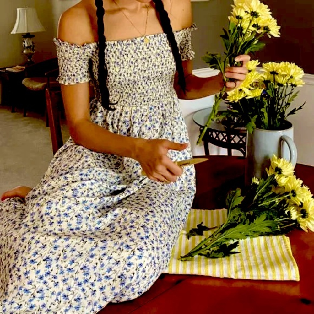 Urban outfitters smocked midi/ maxi dress